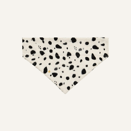 SLIDE-ON BANDANA FLUFFY DOTS - WIT/ZWART