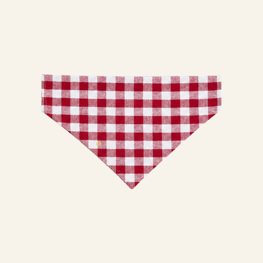 SLIDE-ON BANDANA GEBLOKT - ROOD/WIT