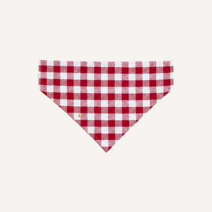 SLIDE-ON BANDANA GEBLOKT - ROOD/WIT