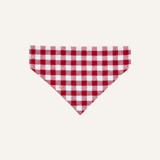 SLIDE-ON BANDANA GEBLOKT - ROOD/WIT