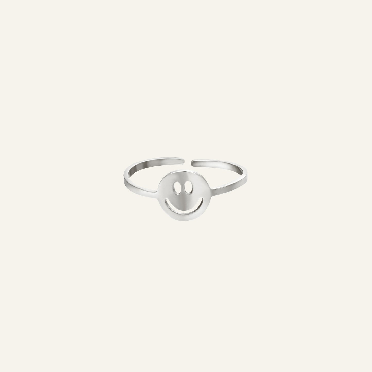 SMILEY RING ZILVER