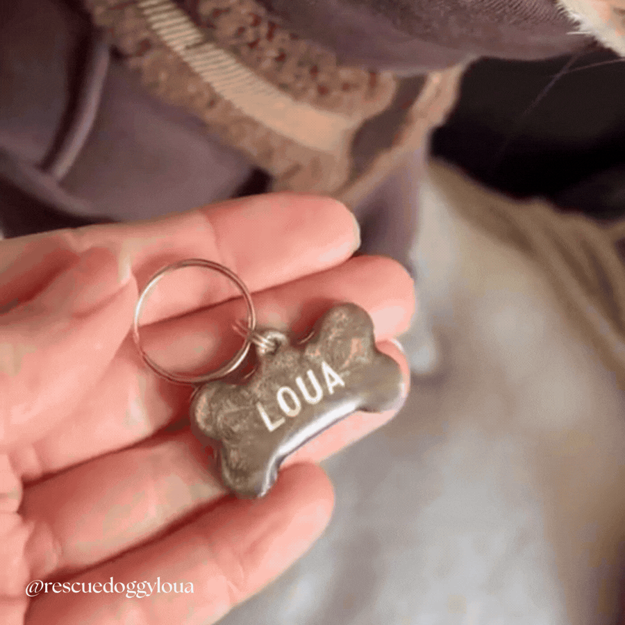 Custom Bone Name Tag - Brown