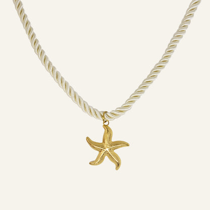 Starfish Rope Necklace - Gold
