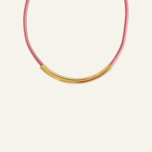 STATEMENT KOORD KETTING - ROZE/GOUD