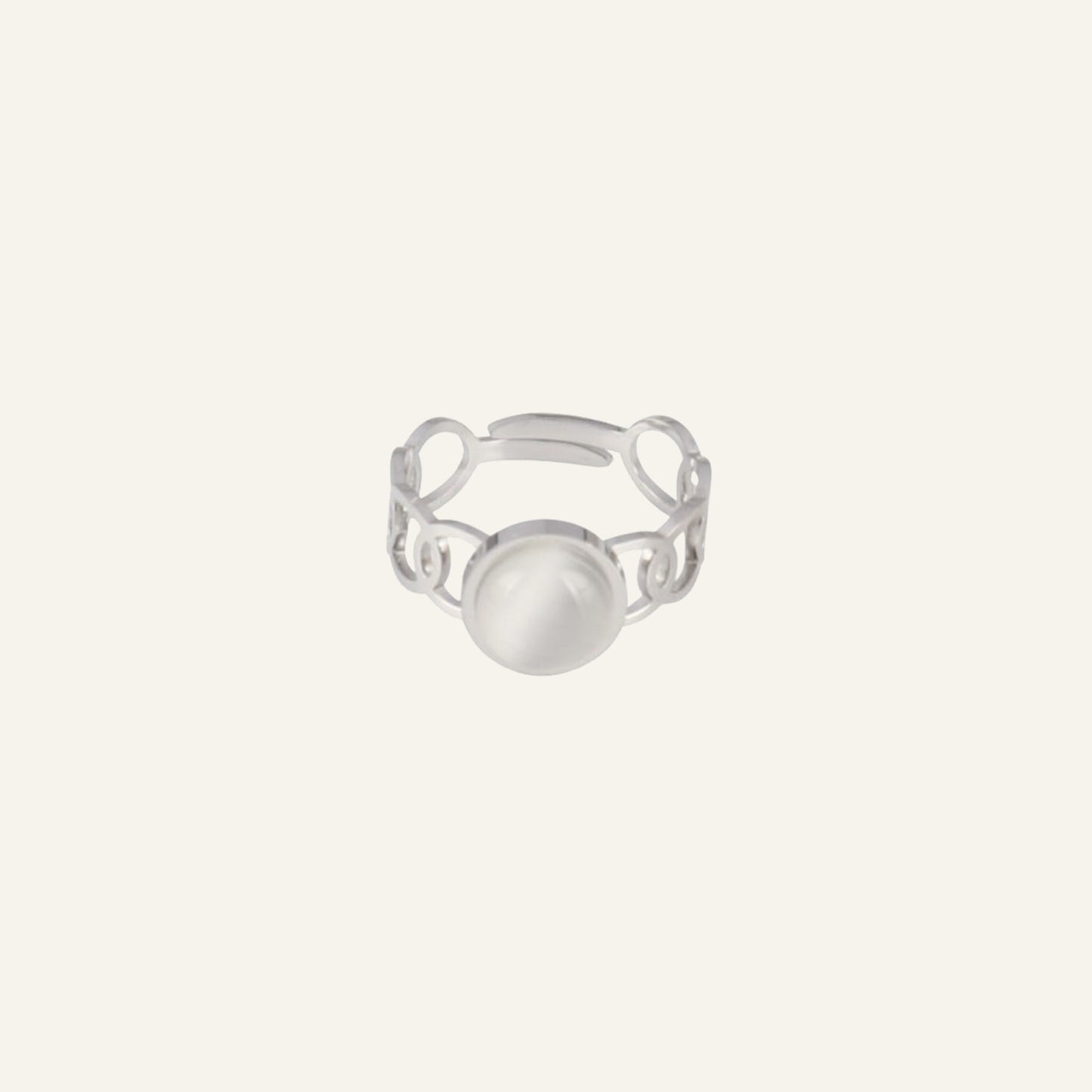 STONE RING ZILVER