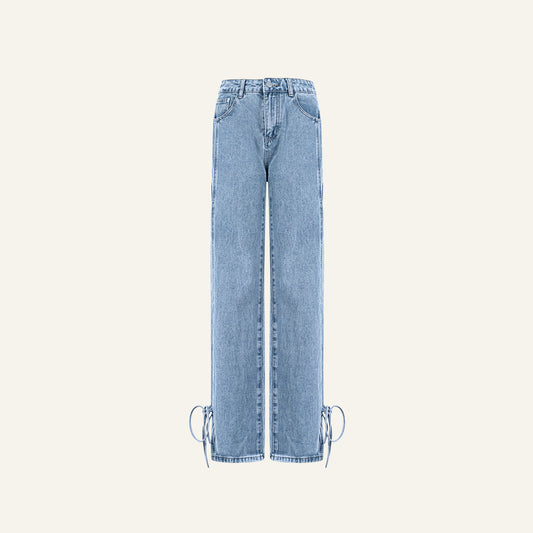 STRAIGHT KNOT JEANS - BLAUW