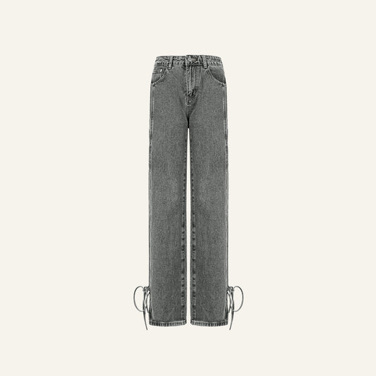 STRAIGHT KNOT JEANS - GRIJS