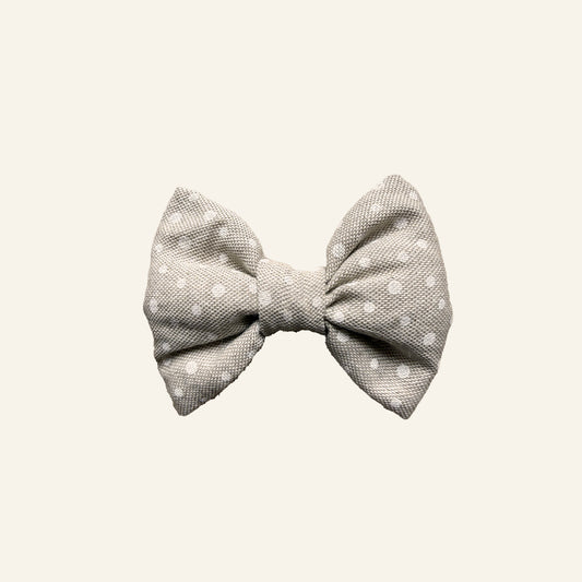 STRIKJE GESTIPT - BEIGE/WIT
