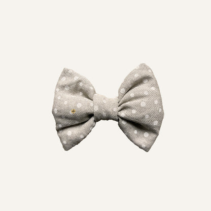 STRIKJE GESTIPT - BEIGE/WIT