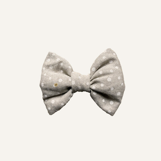 STRIKJE GESTIPT - BEIGE/WIT