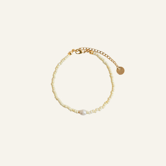SUMMER PEARL ARMBAND - GEEL/GOUD