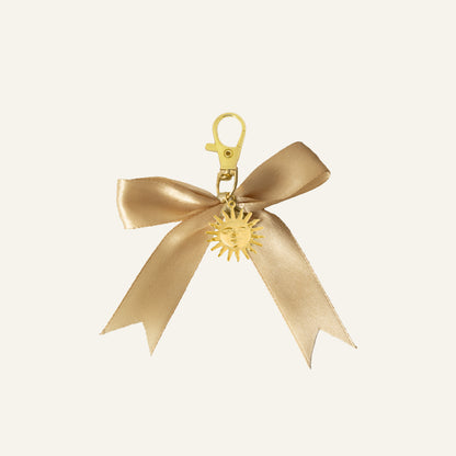 Sunny Bow Charm - Gold/Beige