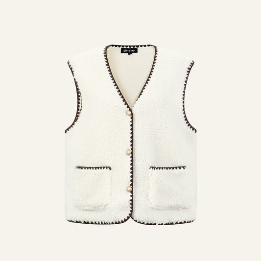FLUFFY GILET - WIT