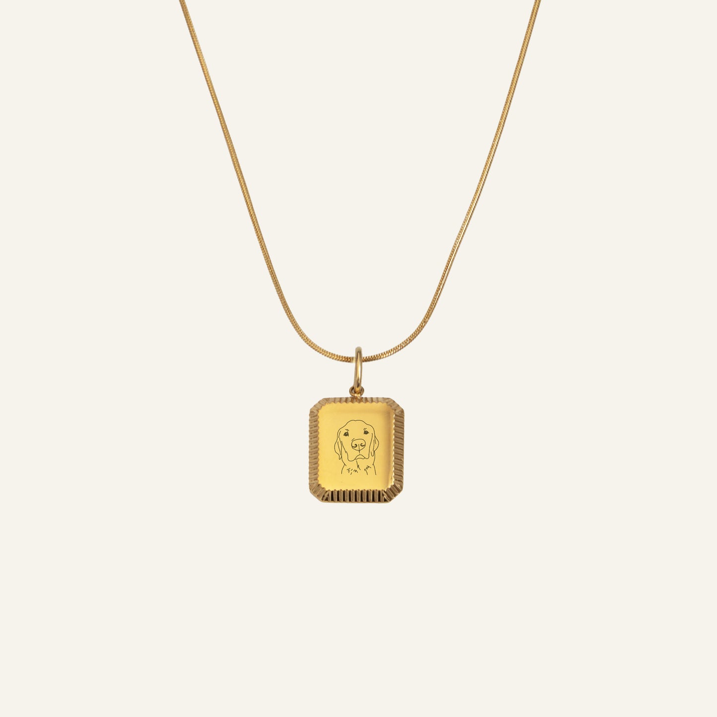 ENGRAVED NECKLACE WITH ILLUSTRATION #1 - GOLD