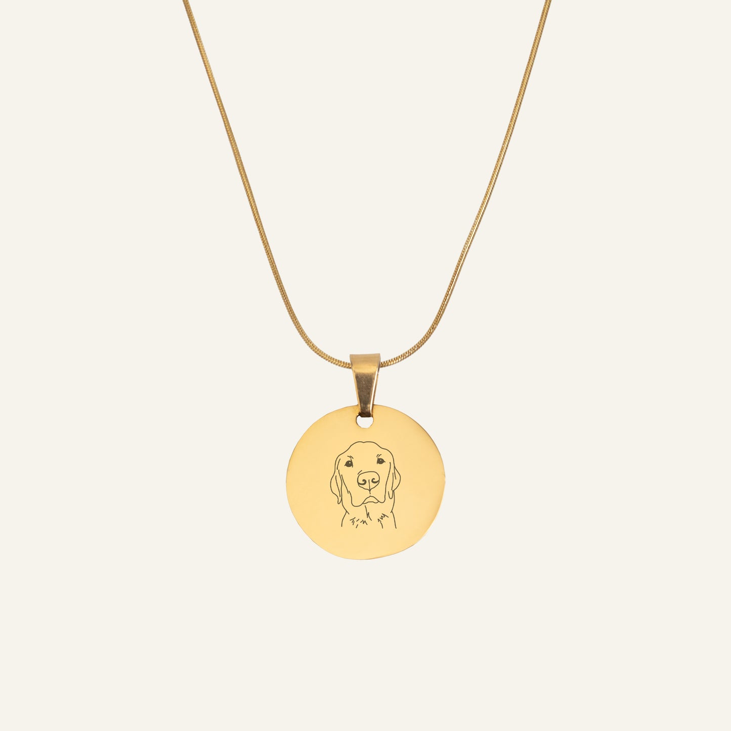 ENGRAVED NECKLACE WITH ILLUSTRATION #1 - GOLD