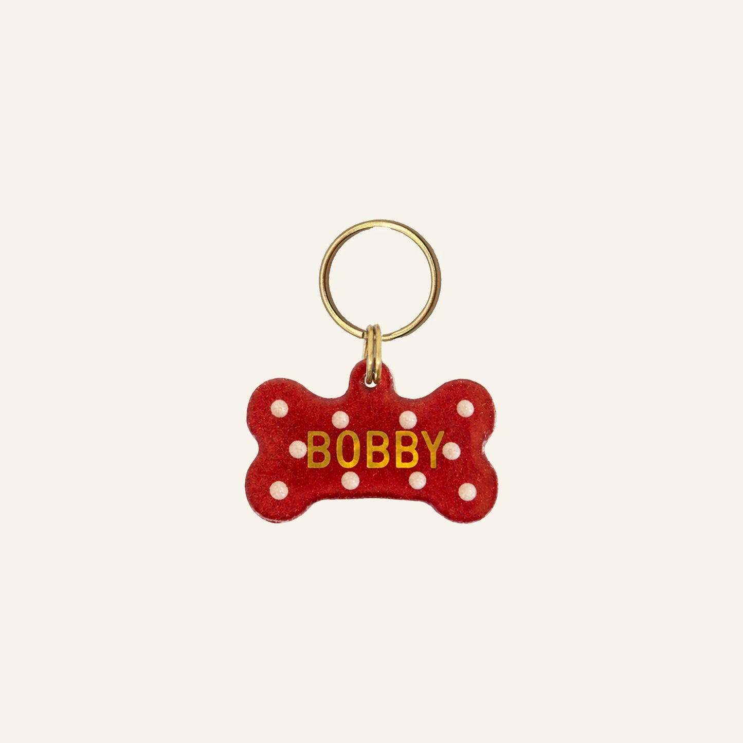 CUSTOM BONE NAME TAG - POLKADOTS