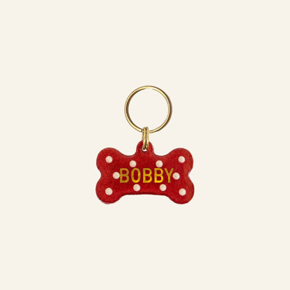 CUSTOM BONE NAME TAG - POLKADOTS