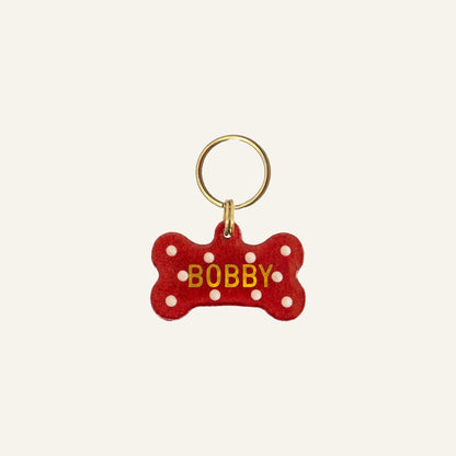 CUSTOM BONE NAME TAG - POLKADOTS