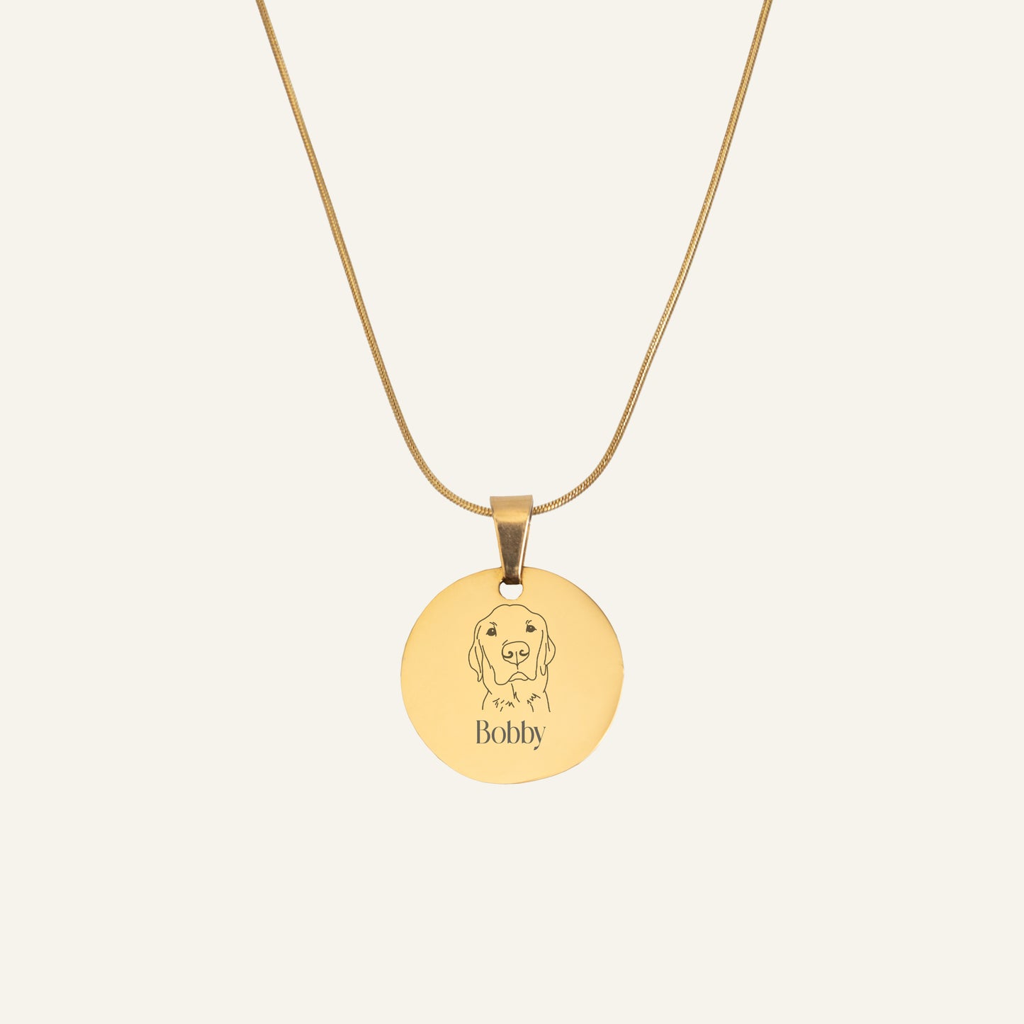 ENGRAVED NECKLACE WITH ILLUSTRATION #1 - GOLD