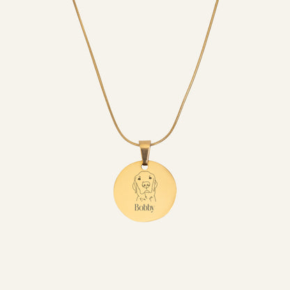 ENGRAVED NECKLACE WITH ILLUSTRATION #1 - GOLD