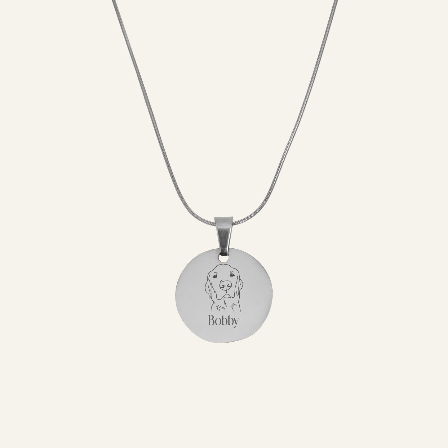 GEGRAVEERDE KETTING ROND - ZILVER